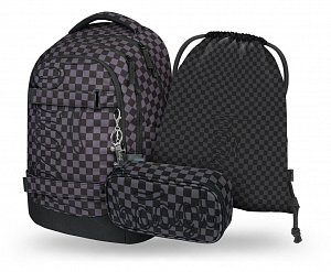 BAAGL SET 3 Skate Max Ska šedá: batoh, penál, sáček GRS