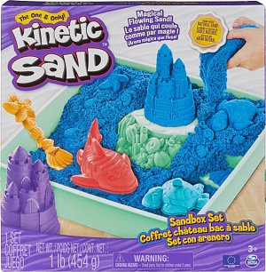 Kinetic sand krabice tekutého písku s podložkou modrá