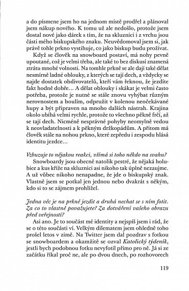 Náhled Biskup na snowboardu