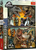 Puzzle 2v1 Jurský park/Prehistorický svět 2x200 dílků 41x27,5cm v krabici 26x34x4,5cm