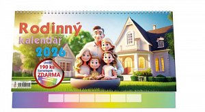Stolní kalendář Rodinný se samolepkami 2026