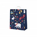 Dárková taška malá - Medvěd a zimní doplňky (17,8 × 9,8 × 22,9 cm)