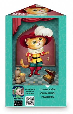 Puzzle triangl Kocour v botách 24 dílků