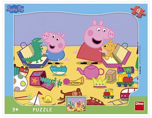 Puzzle Pepa Pig si hraje Tvary 12 dílků na podložce
