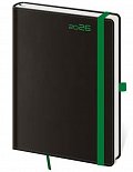 Diář 2026 týdenní B6 Black Green s poutkem