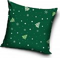 Velurový povlak na polštářek Zelené Vánoce