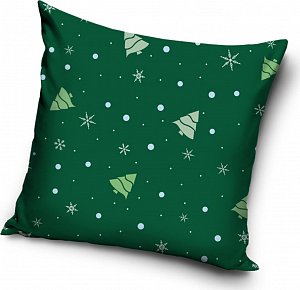 Velurový povlak na polštářek Zelené Vánoce
