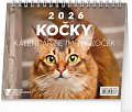 Kalendář 2026 stolní: Kočky - se jmény koček, 16,5 x 13 cm