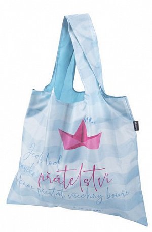 Taška nákupní skládací "Jedině loď pravého přátelství" 50x42 cm