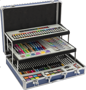 Malířský kufřík kovový rozkládací 140 ks