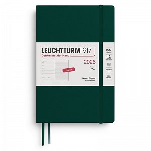 Weekly Planner & Notebook 2026 Paperback (B6+) Forest Green