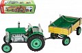 Traktor Zetor s valníkem zelený na klíček kov 28cm Kovap v krabičce