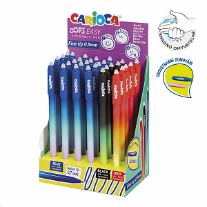 Carioca gumovatelné pero Oops Easy, dipslej, 30 ks, mix barev