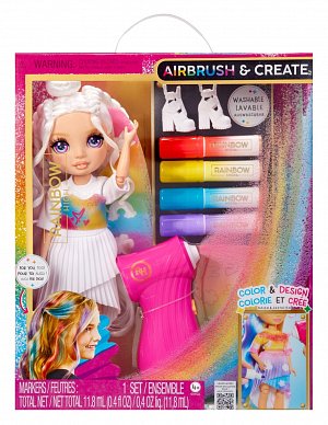 Rainbow High Air Brush panenka - fialové oči