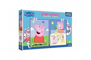 Trefl Puzzle Baby maxi Prasátko Peppa Dobrý den 2x10 dílků - oboustranné