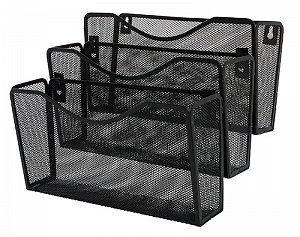 DONAU nástěnný odkladač Office Set, A4, 3 přihrádky, kov, černý