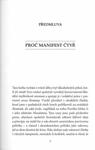 Náhled Manifest čtyř - Program pro přátele svobody