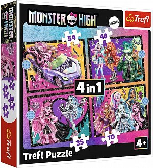 Puzzle Monster High: Elektrizující den 4v1 (35, 48, 54, 70 dílků)
