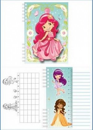 Strawberry - Zápisník A6 s 3D aplikací a vazbou twin wire