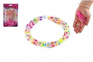 Udělej si svůj náramek - gumičky duhové 200 ks + náčiní