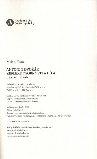 Náhled Antonín Dvořák - Reflexe osobnosti a díla. Lexikon osob