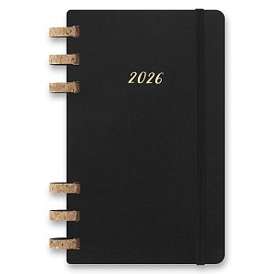 Diář Moleskine Spiral 2026 - tvrdé desky, L, měsíční/týdenní, černý
