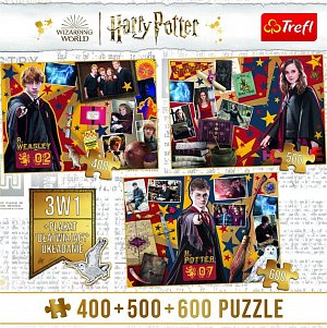 Trefl Puzzle Harry Potter: Ron, Hermiona a Harry 400 + 500 + 600 dílků