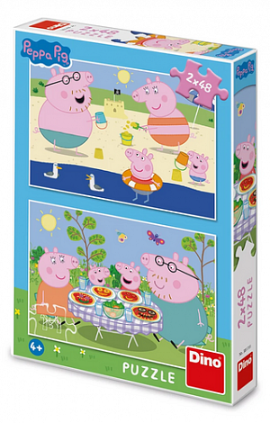 Puzzle Peppa Pig: na dovolené 2x48 dílků