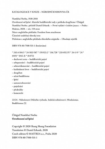 Náhled Osvobození od lpění - Klasické buddhistické rady z pohledu dzogčhenu