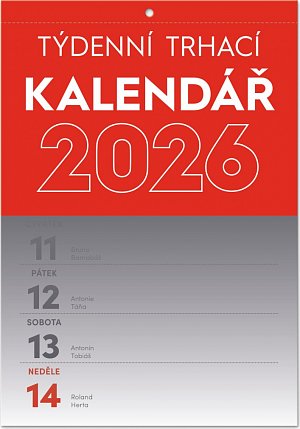 Kalendář 2026 nástěnný: Trhací týdenní A5