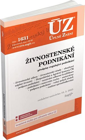 ÚZ 1631 Živnostenské podnikání, volný pohyb služeb, podpora podnikání