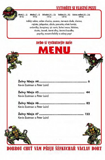 Náhled Želvy Ninja - Menu číslo 2