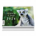 Stolní kalendář Zvířata v ZOO 2026
