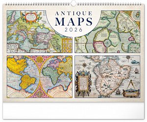 Kalendář 2026 nástěnný: Staré mapy, 48 x 33 cm