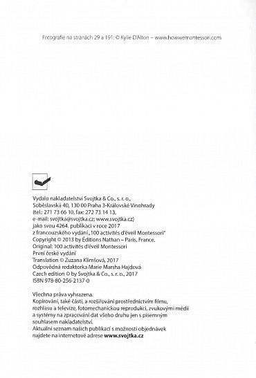 Náhled 100 vzdělávacích Montessori aktivit pro děti od 18 měsíců