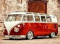 Diamantové malování Červený Volkswagen 30x40cm