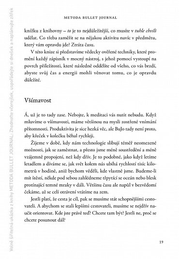 Náhled Metoda Bullet Journal - Zhodnoťte včerejšek, uspořádejte si dnešek a naplánujte zítřek