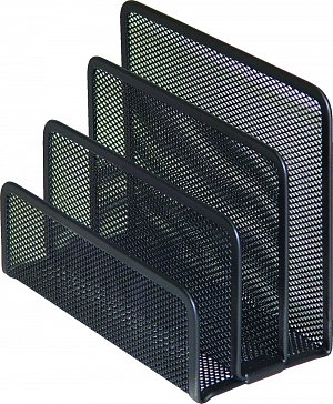 DONAU stojan na dopisy Office Set, 3 přihrádky, kov, černý