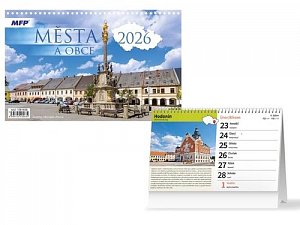 Města a obce ČR kalendář 2026 - stolní kalendář