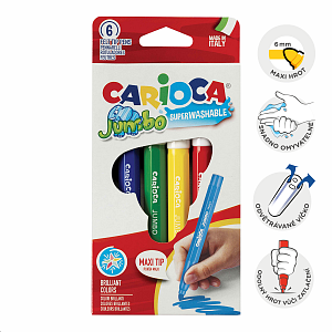 Carioca fixy Jumbo, 6 ks, mix barev