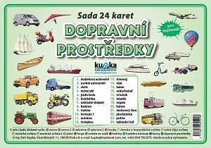 Sada 24 karet - dopravní prostředky