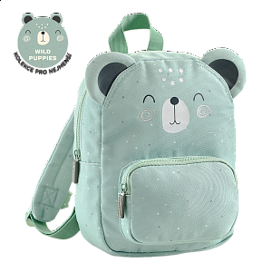 Miquelrius mini batoh Wild puppies, medvěd, 5 l, 2 kapsy, rPET, mix barev