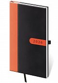 Diář 2026 týdenní kapesní Bora - černo/oranžová