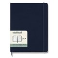 Diář Moleskine 2026 - tvrdé desky, XL, týdenní, modrý