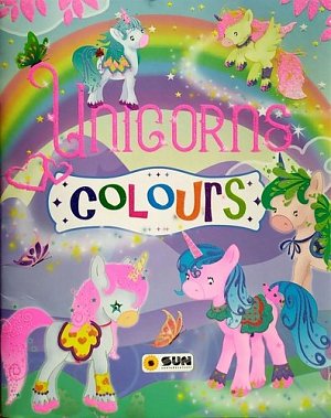 Třpytivé omalovánky: Unicorns - colours - lila