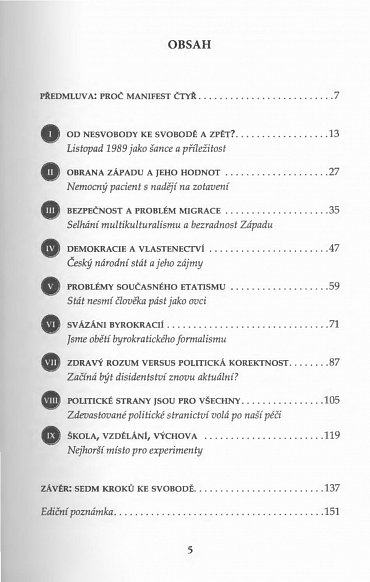 Náhled Manifest čtyř - Program pro přátele svobody