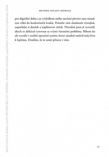 Náhled Metoda Bullet Journal - Zhodnoťte včerejšek, uspořádejte si dnešek a naplánujte zítřek