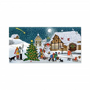 Vánoční přání - Lidé na návsi