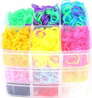 Sada gumiček 3 000 ks na výrobu náramků Loom Band - box velk