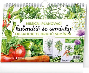 Kalendář 2026 Měsíční, plánovací se semínky, 30 x 21 cm